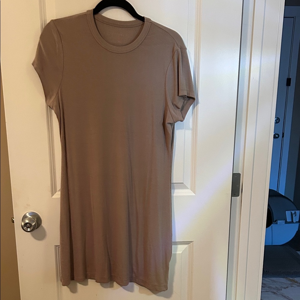 Casual Tan Women's T-shirt dress